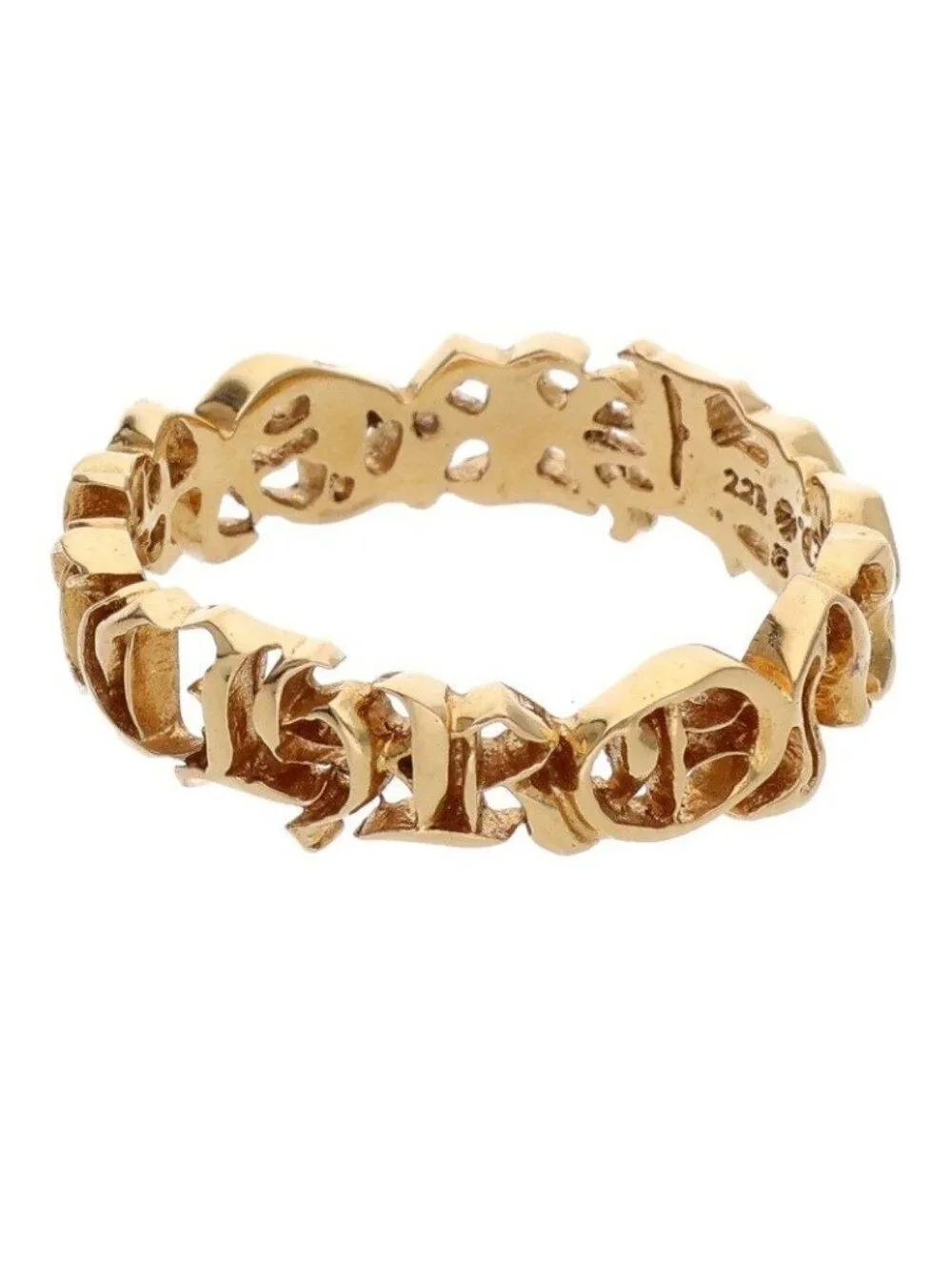 Chrome Hearts 22k Script Band Gold Ring